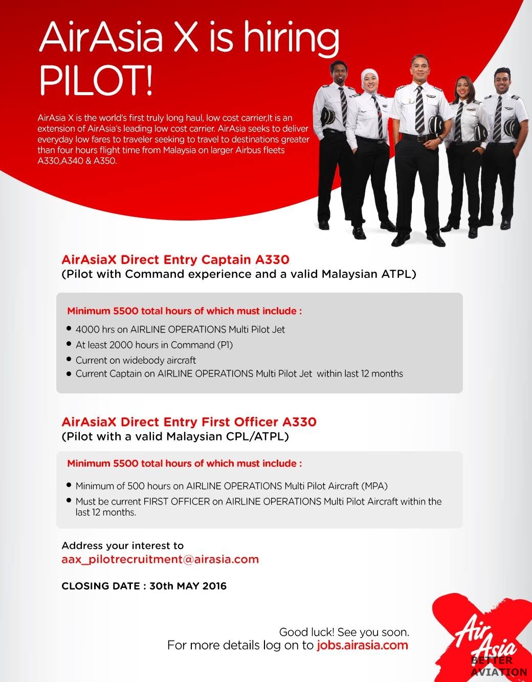 AirAsia X Pilot May 2016