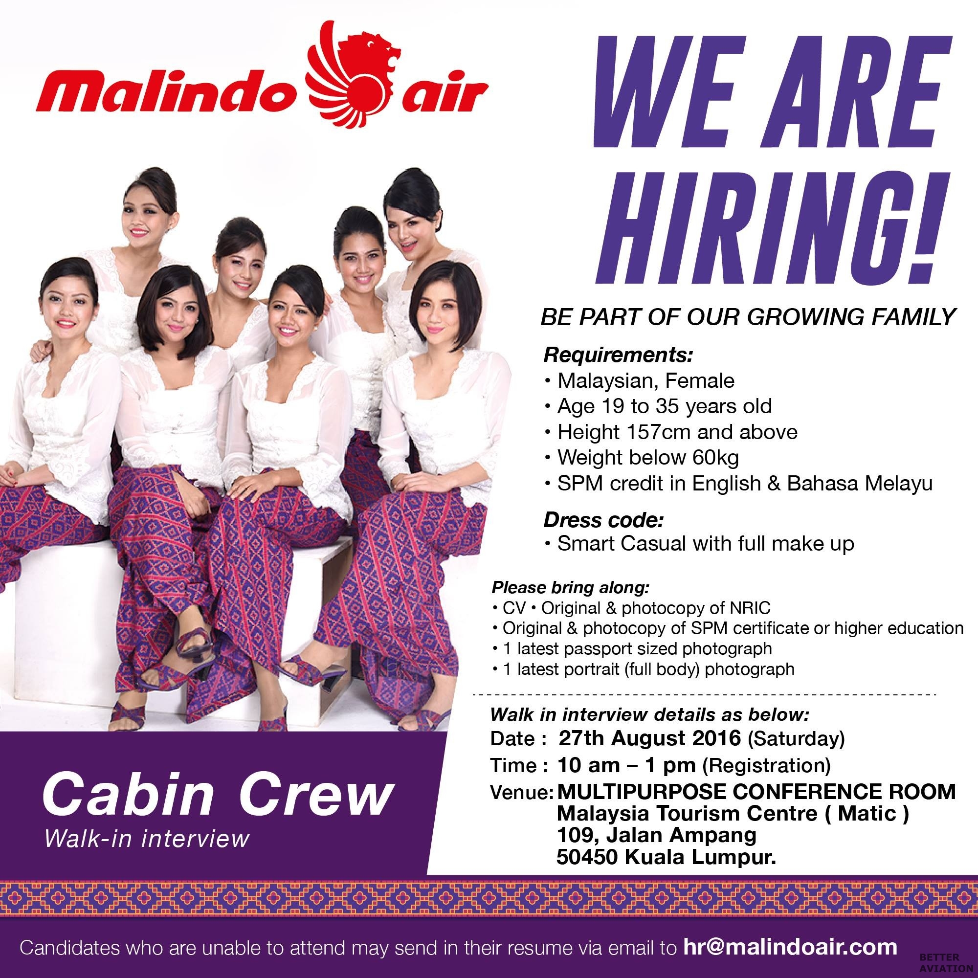 Malindo Air Cabin Crew August