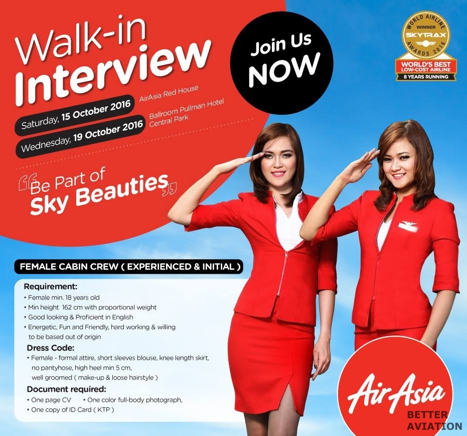 AirAsia Indonesia Cabin Crew October 2016