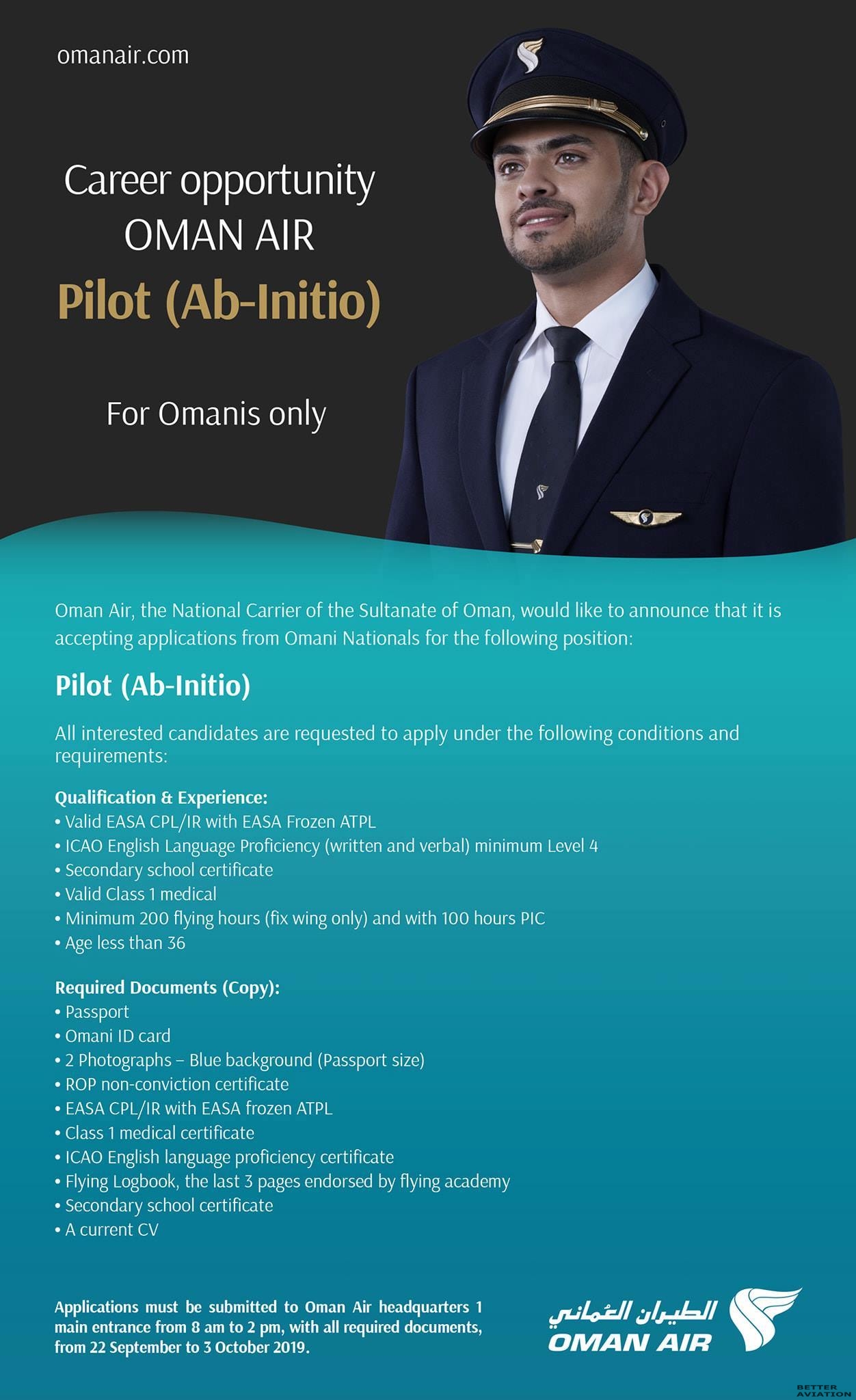 Oman Air Pilot (AbInitio) Better Aviation