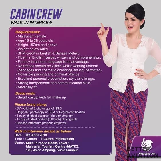 Malindo Air Cabin Crew Walk-in Interview [Kuala Lumpur ...