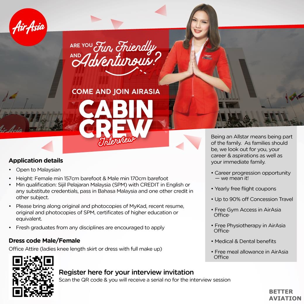 AirAsia Cabin Crew Recruitments (April 2018) - Better Aviation