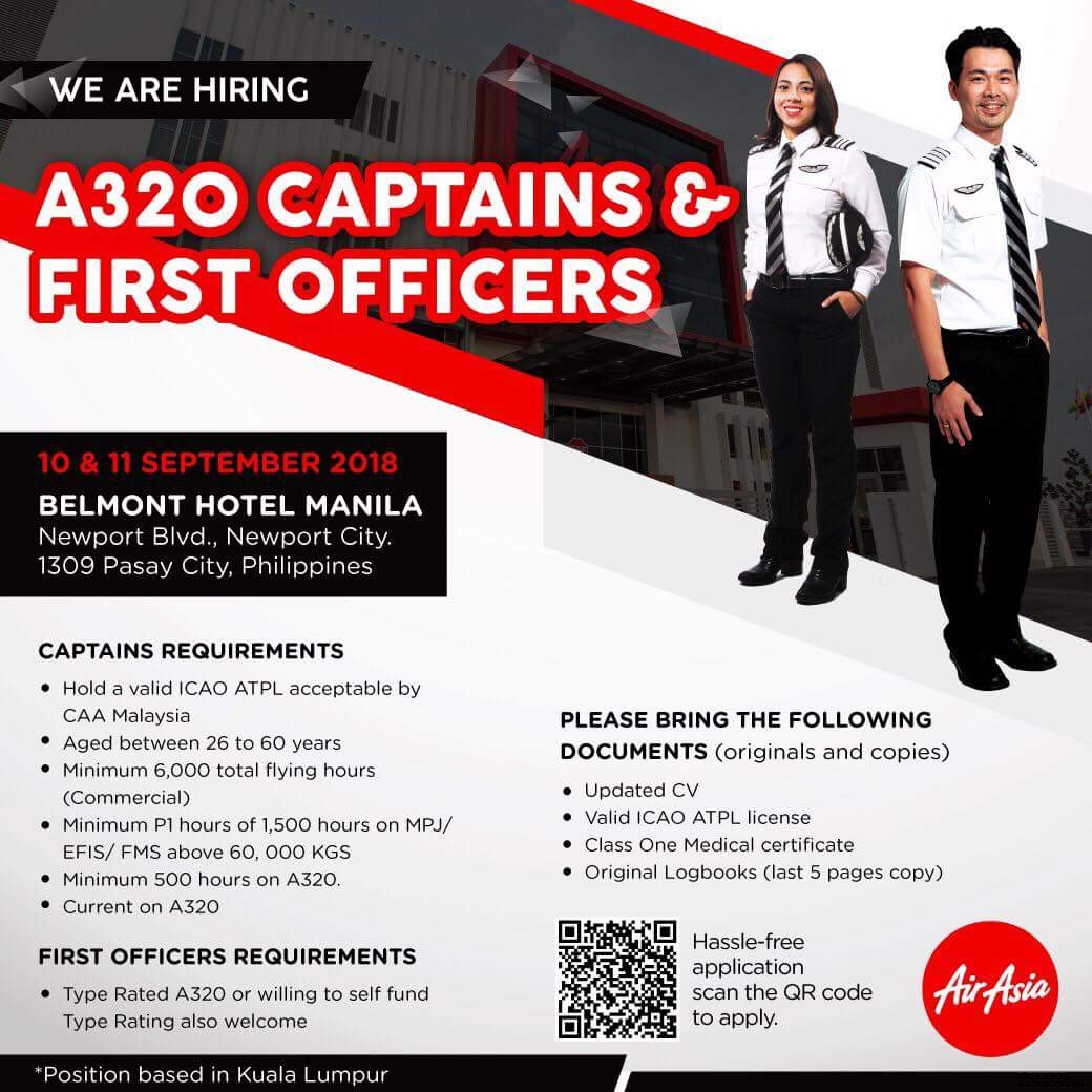 Airasia Pilot Recruitment Manila September 2018 Better Aviation