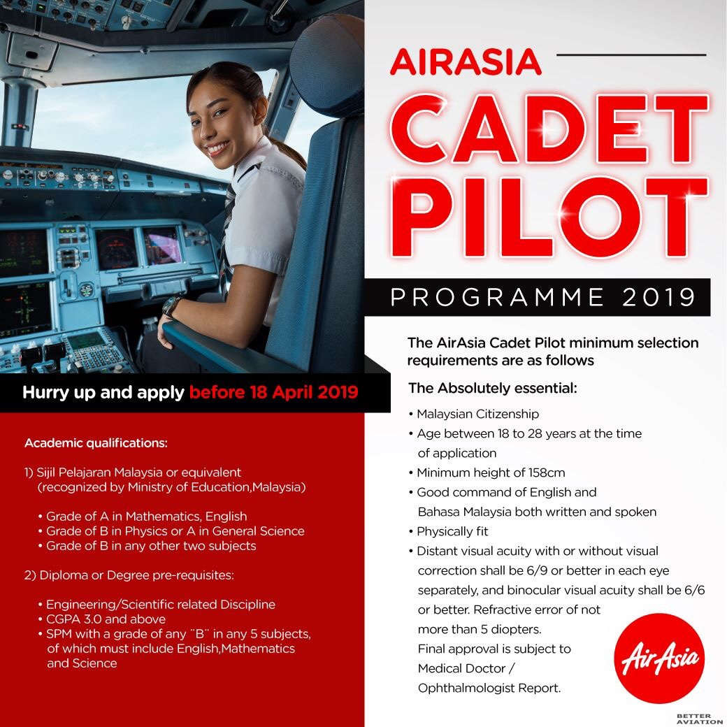 Airasia Cadet Pilot Programme 2019 Better Aviation