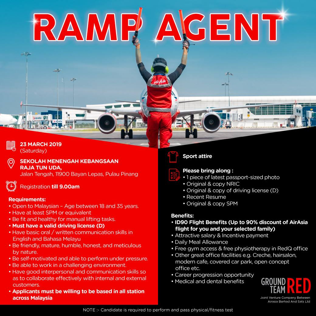AirAsia Ramp Agent Walk in Interview Penang March 2019 Better