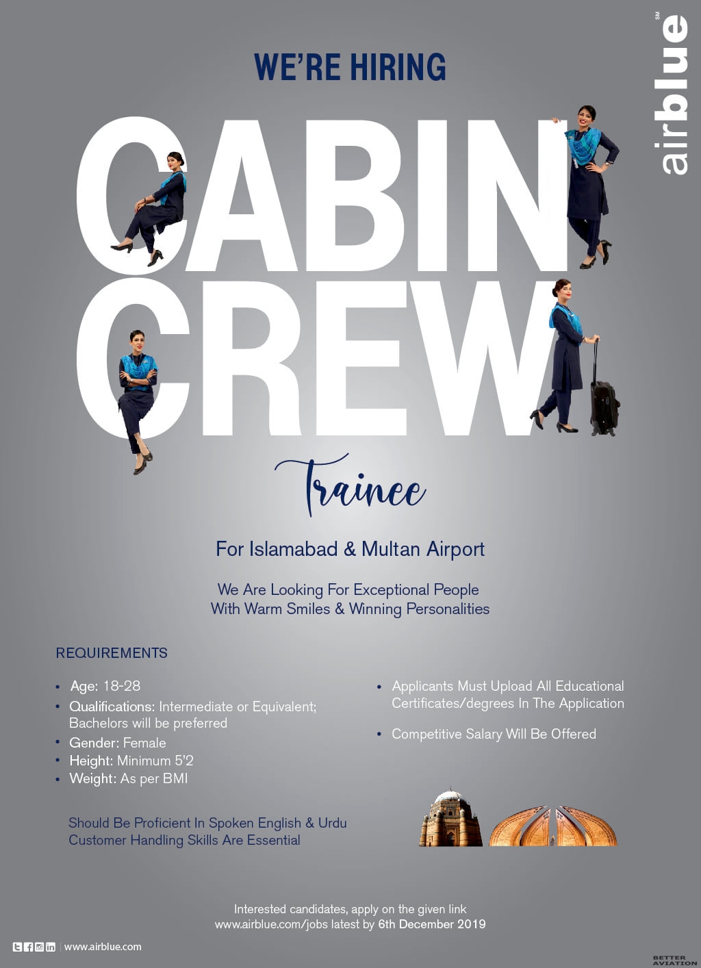 Airblue Cabin Crew Trainee December 2019 Better Aviation