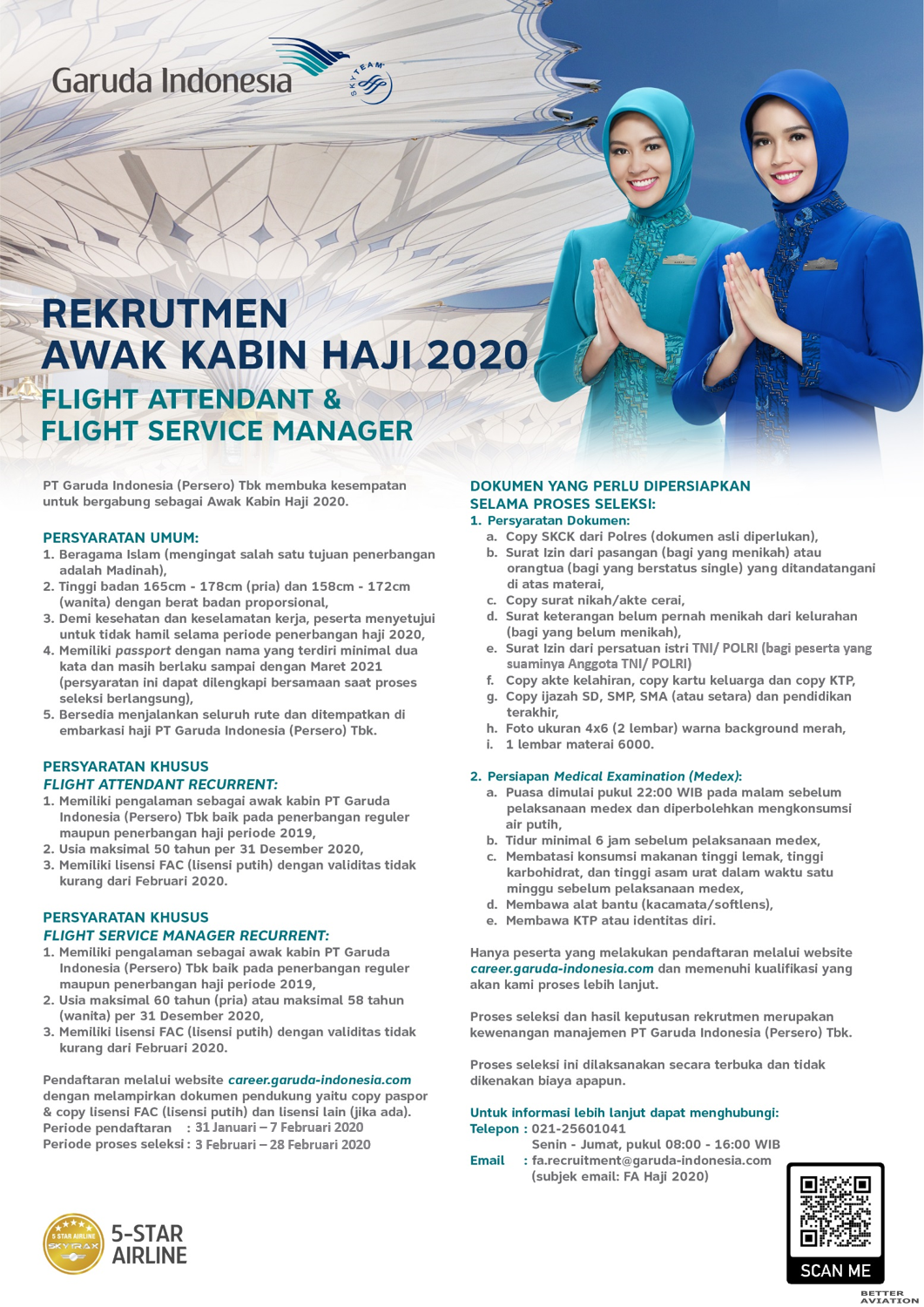 Garuda Indonesia Experienced Flight Attendant Haji 2020 Better Aviation