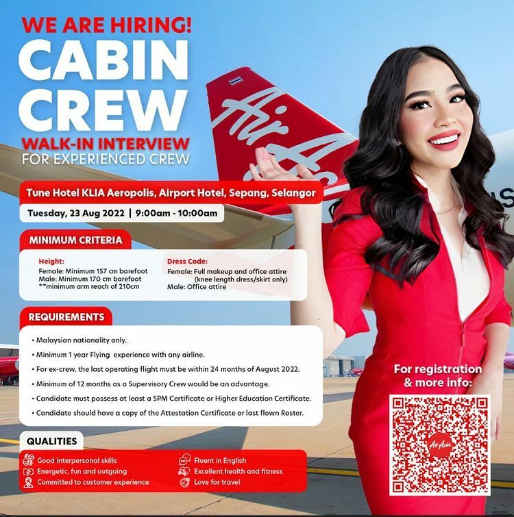 Airasia Experienced Cabin Crew Walk In Interview [klia] August 2022