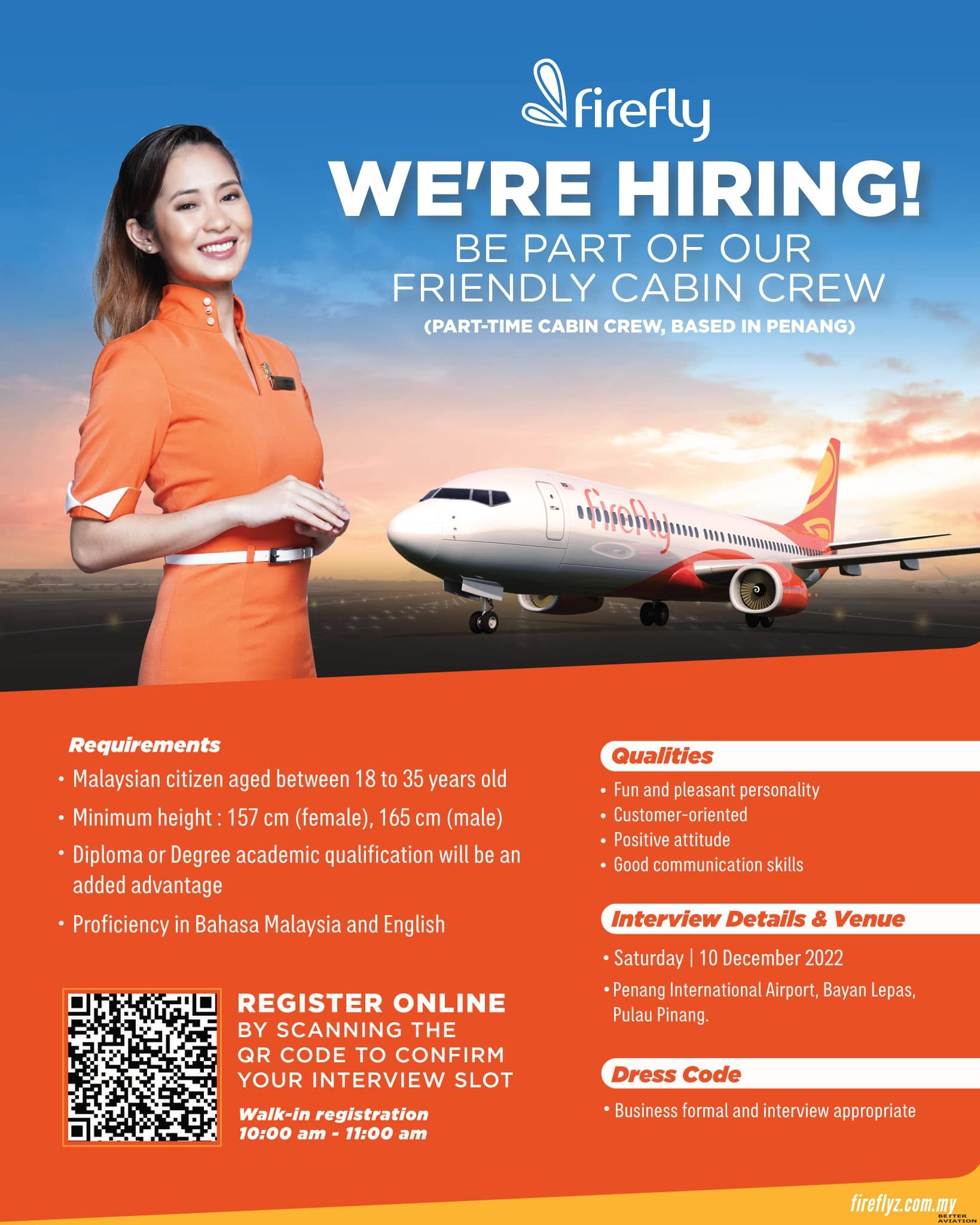 Firefly Parttime Cabin Crew [Penang] (December 2022) Better Aviation