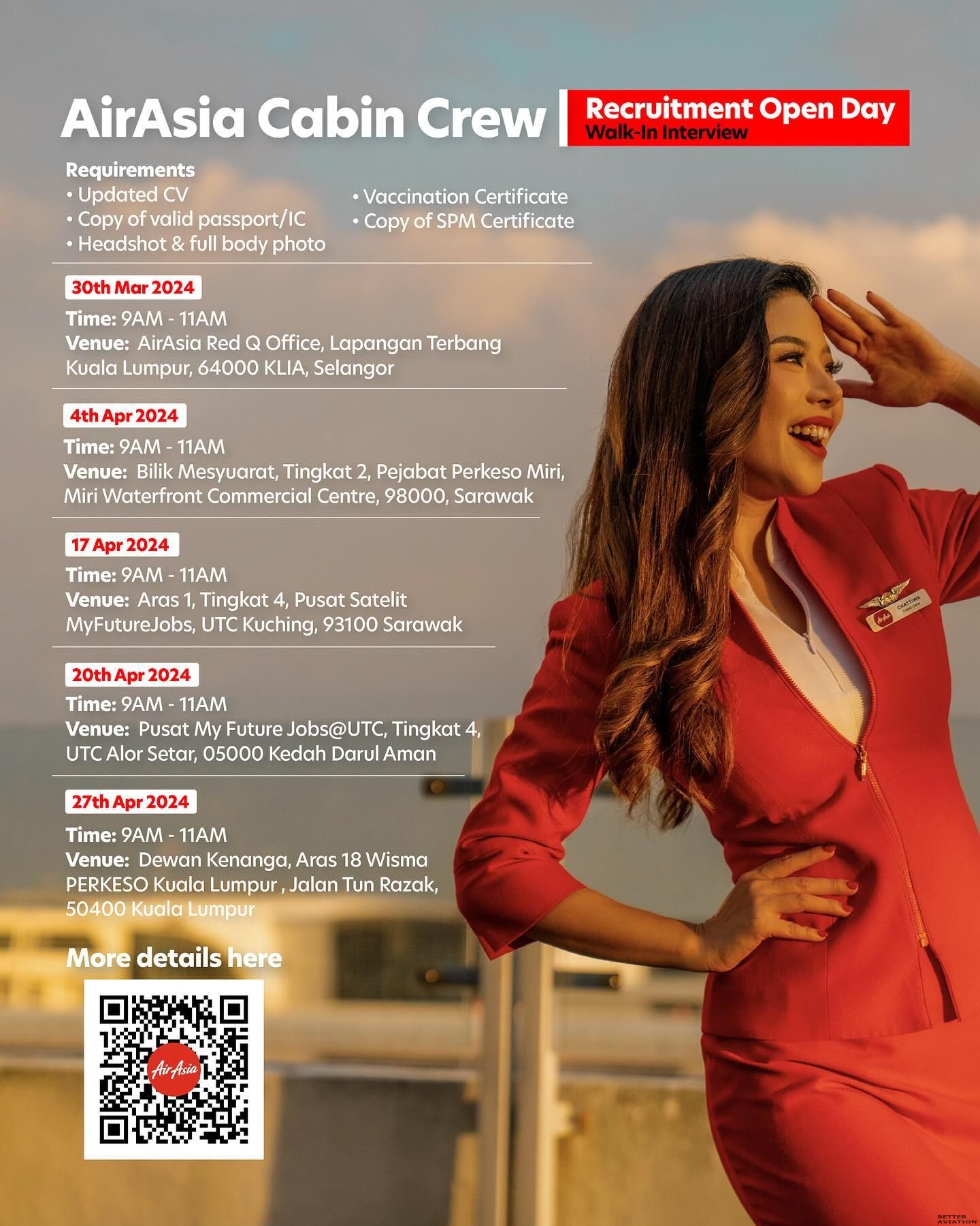 Airasia Cabin Crew Recruitment Day [kuala Lumpur] 27 April 2024